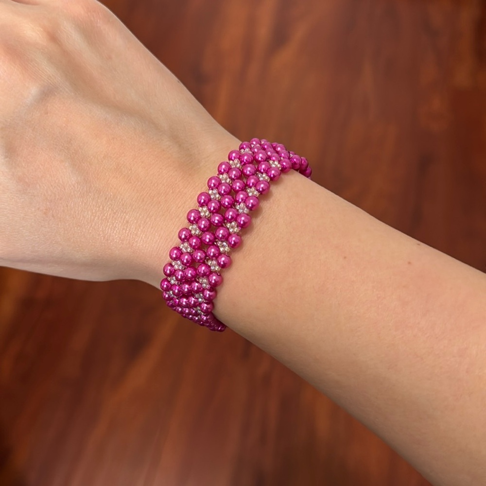Handmade bracelet. Evenly sized beads. Sits beautifully on wrist.